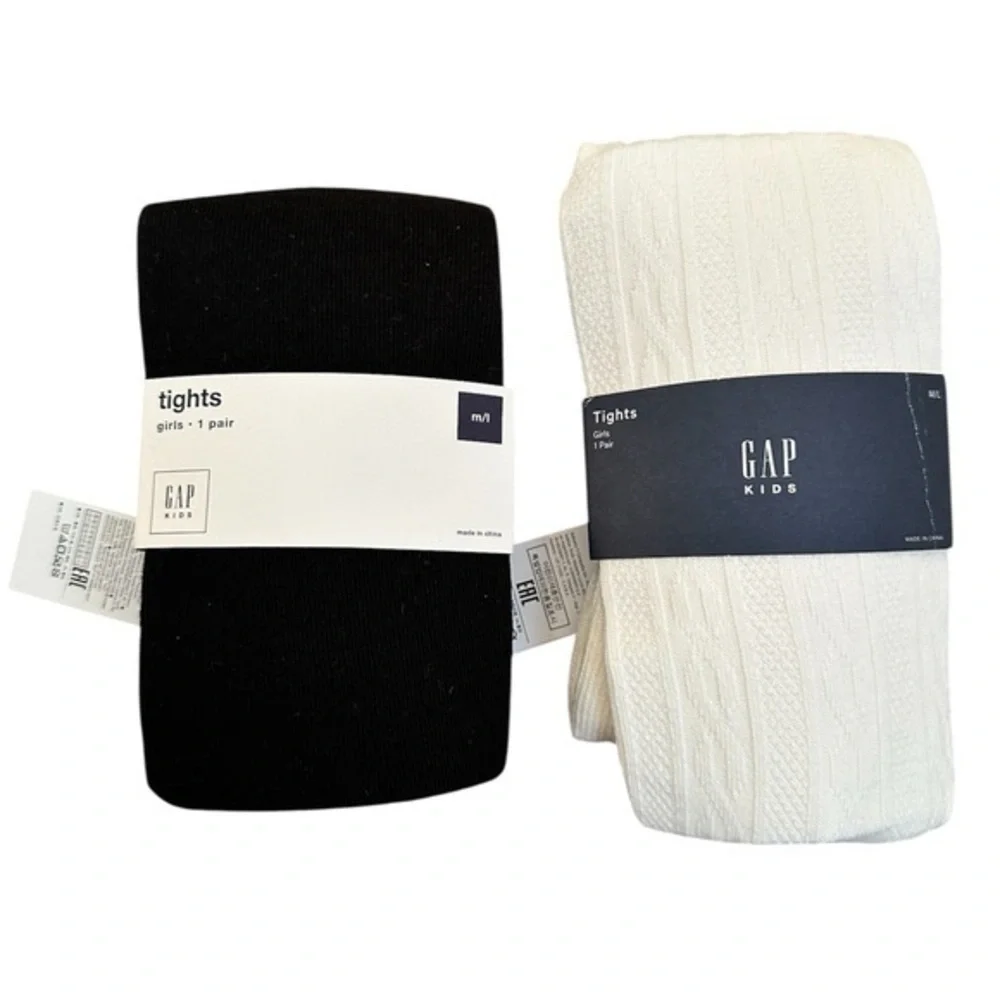 GAP Kids Black and Cream Tights Pair